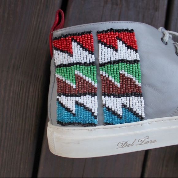 Del Toro Beaded Aztec Chukka Sneakers 9 - Picture 2 of 12